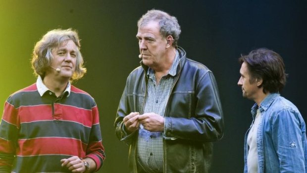 Jeremy Clarkson (centre) with former Top Gear co-hosts James May (left) and Richard Hammond (right).
