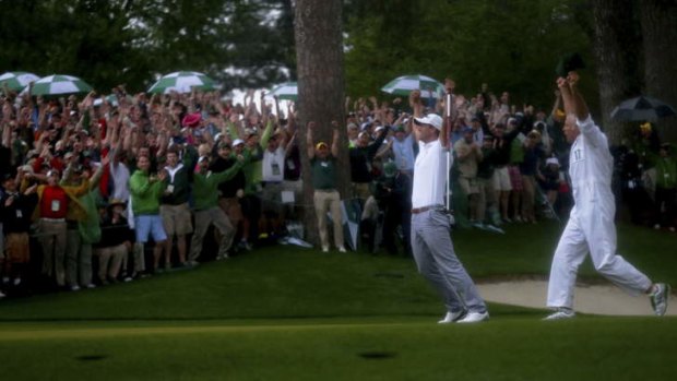 Magic: Adam Scott celebrates after becoming the first Australian to win the US Masters tournament.