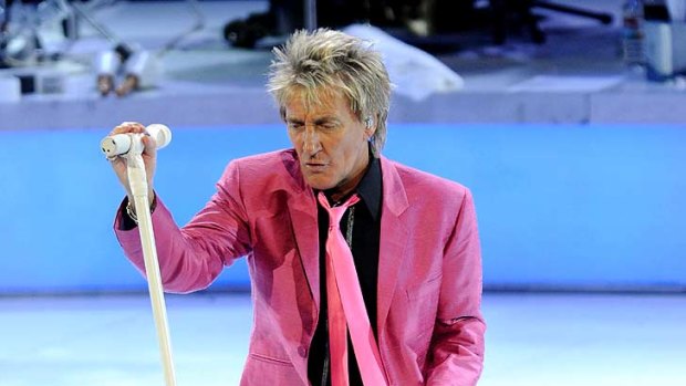 Recording artist Rod Stewart performs during the launch of his two-year residency 'Rod Stewart: The Hits.' at The Colosseum at Caesars Palace Las Vegas, Nevada. <i>Photo by Ethan Miller/Getty Images</i>