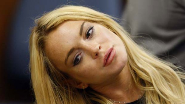 Jailed ... Lindsay Lohan during her hearing at the Beverly Hills Courthouse.
