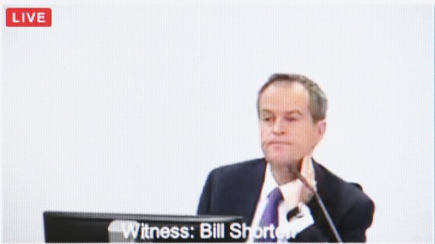 Opposition Leader Bill Shorten faces questions at the royal commission on Thursay.