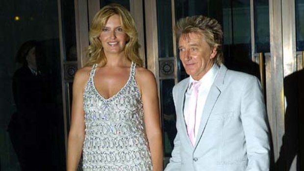 Expecting their second child ... Rod Stewart and Penny Lancaster.