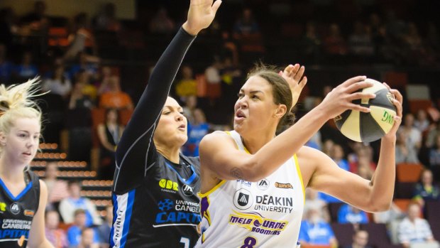 Leader: Centre Liz Cambage has helped guide the Boomers through some tough weeks. 