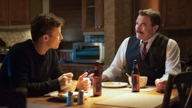 Reincarnation: Will Estes and Tom Selleck, looking like old Magnum PI, in Blue Bloods.
