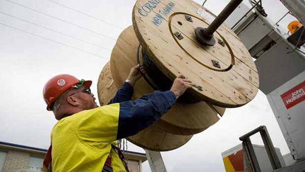 Rollout: The NBN is installed in Hobart.