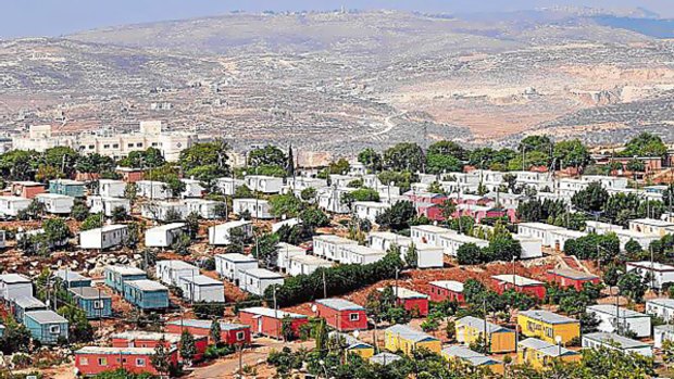 Prefabricated houses for students in the Jewish settlement of Ariel in the occupied West Bank.