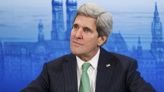 US Secretary of State John Kerry speaks at the Munich Security Conference.