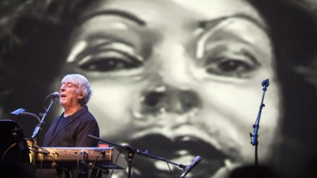 John Cale performs in <i>Signal To Noise</i>, with projections by Abigail Portner, at Hamer Hall as part of Supersense.