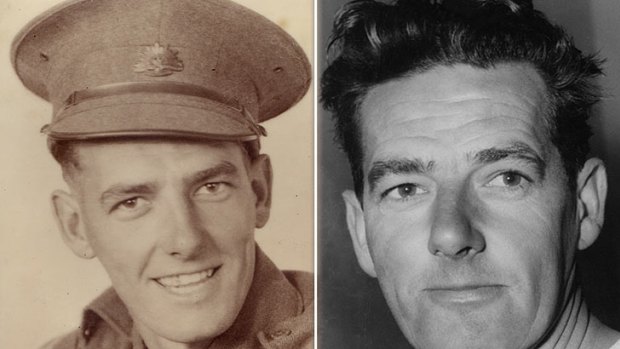 ''If ever another war starts, don't go to it'' &#8230; Jack Garrett as an Australian soldier during World War II, left, and as a sports star, right.