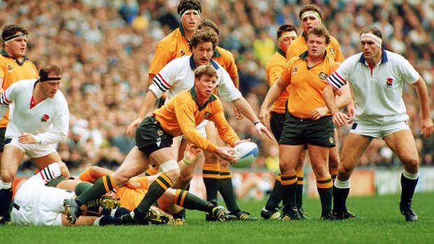 Glory days: Wallabies at the World Cup final in Twickenham in 1991.