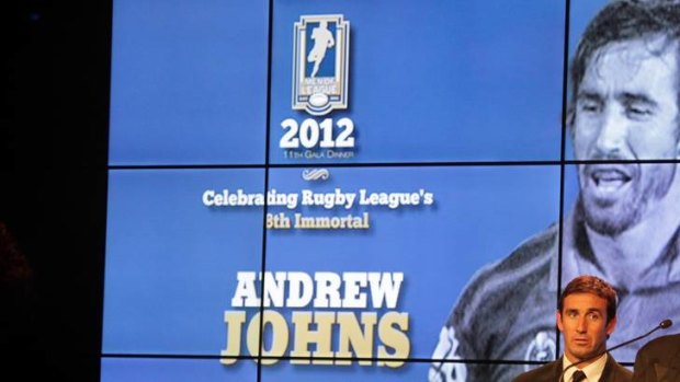 Andrew Johns at Thursday night's announcement.