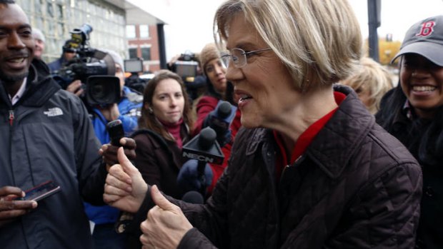 Winner ... Senator-elect Elizabeth Warren thanks supporters in Boston after Massachusetts voters chose her over the Tea Party Republican incumbent Scott Brown.