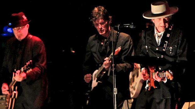 Private man .. Bob Dylan performs at Bluefest.