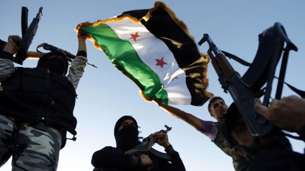 Free Syrian Army members in Idlib.