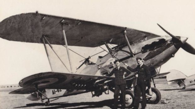 Appointed a flying instructor: Charles Read, right, at Wagga on the day war was declared in 1939.
