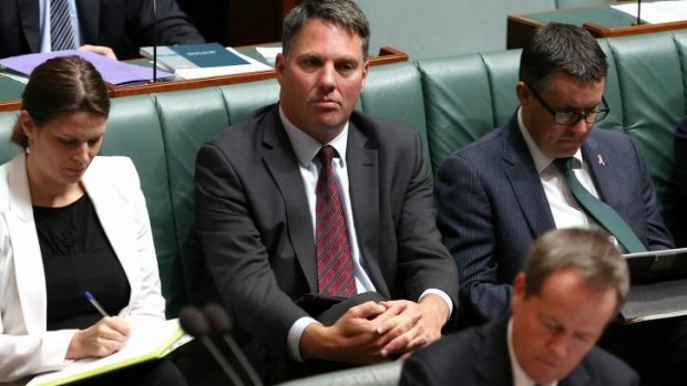 Labor's immigration spokesman Richard Marles (centre) in Parliament on Monday.