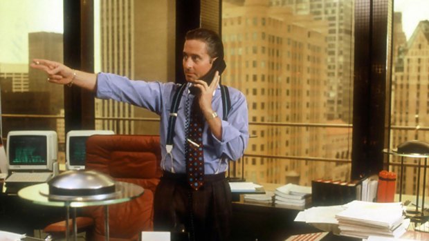 Michael Douglas as Gordon Gecko in the film Wall Street.