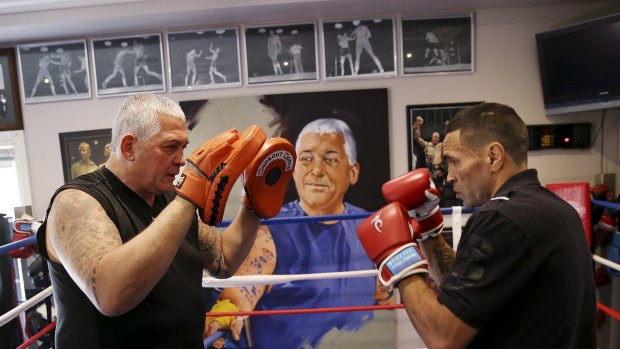 Three-times world champion Anthony Mundine with Mick Gatto.