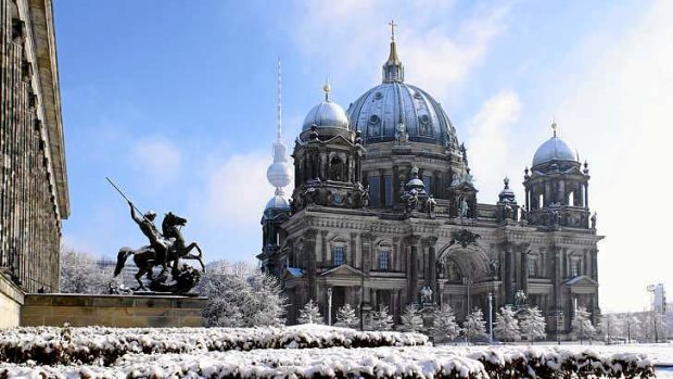 Winter wonderland: The Altes Museum in Berlin.