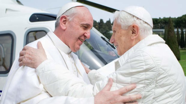 The relationship between Pope Francis (left) and his predecessor, Pope Emeritus Benedict XVI, is likely to be a complicated one.