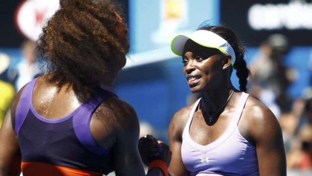 Time to celebrate? Sloane Stephens (right) and Serena Williams at the 2013 Australian Open.