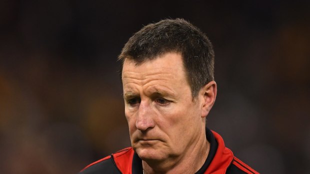 Obliterated: John Worsfold and the Dons copped a hiding on Friday night.