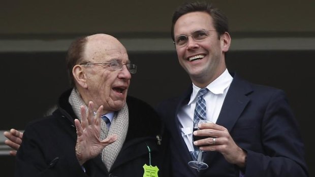 Rupert Murdoch and his son James at a British horse racing carnival last year.