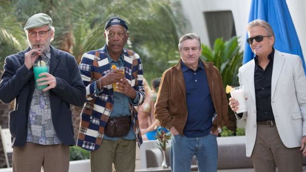 Kevin Kline, Morgan Freeman, Robert De Niro and Michael Douglas in <i>Last Vegas.</i>