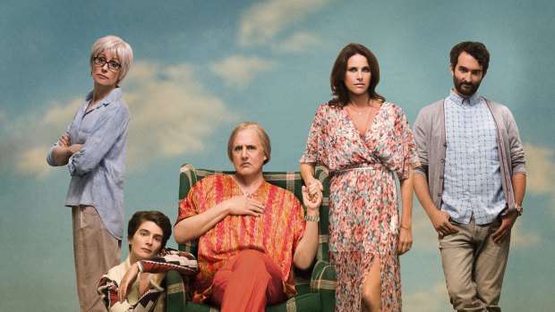 Jeffrey Tambor (seated) is the star of <i>Transparent</i>, screening on Stan. 