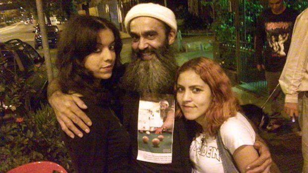 'Osama Bin Laden' with some fans.