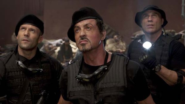 "If you squint your eyes, and turn your head just right... you can actually see the stupid in <i>The Expendables</i>."