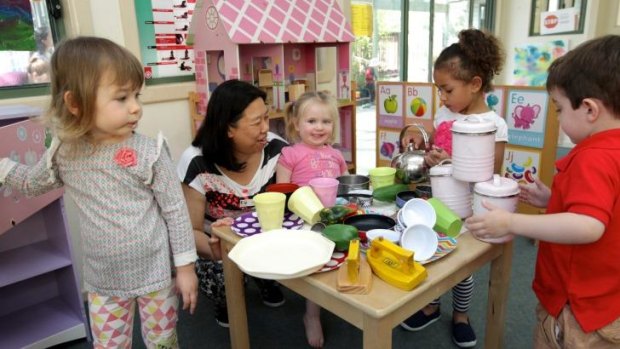 Anna Chan at the KU Childcare Centre in Concord, Sydney, where she has worked for 30 years with children.