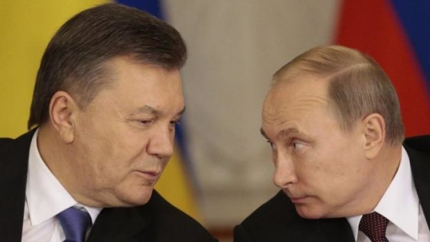 A bond that remains ... Russian President Vladimir Putin, right, and his Ukrainian counterpart Viktor Yanukovych in 2013.