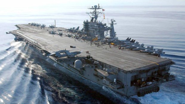 American aircraft carrier the USS George Washington has anchored off Fremantle.