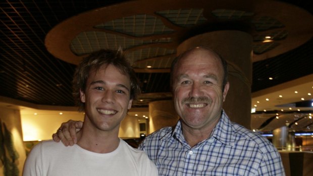 Wally Lewis with son Lincoln.