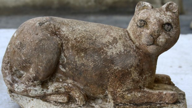 A statue of the ancient cat-goddess Bastet found among the temple's ruins in the Kom el-Dekkah area of Alexandria.