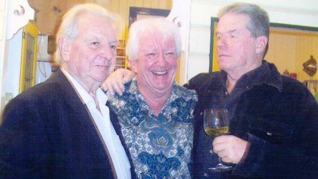 Class warrior: Tony Reeves, centre, celebrates his 70th birthday with Jack Mundey, left, and Ian Alcorn.
