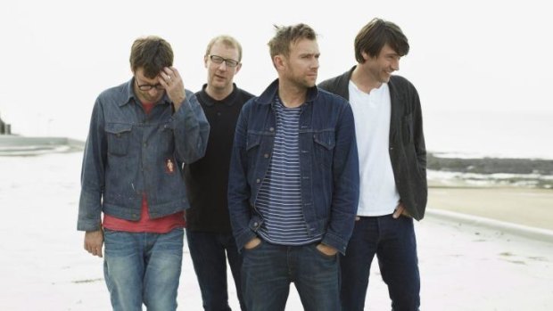 They're back: Blur (from left) Graham Coxon, Dave Rowntree, Damon Albarn and Alex James.