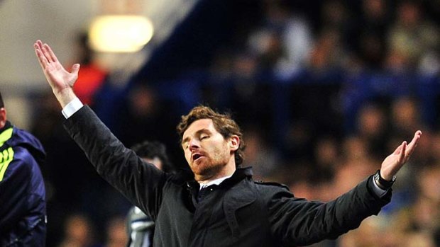 Andre Villas-Boas gestures during Chelsea's game against Valencia.