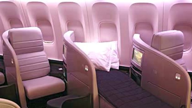 Comfortable ... Air New Zealand's business premier seats.