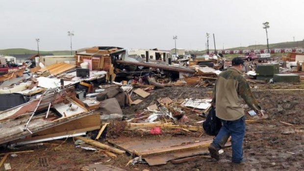 Destruction: The damage caused by the tornado.
