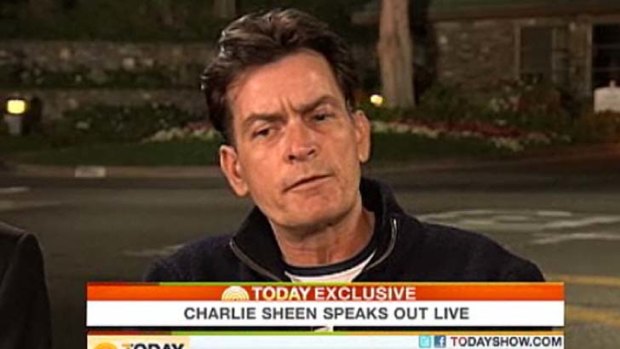 Opening up ... Charlie Sheen speaks to the Today show.