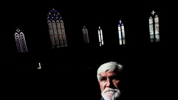 Anthony James Whittaker, photographed at the Newtown Mission Church. Whittaker has been visiting the community church since his son Erik was found dead in Parklea jail in July. 