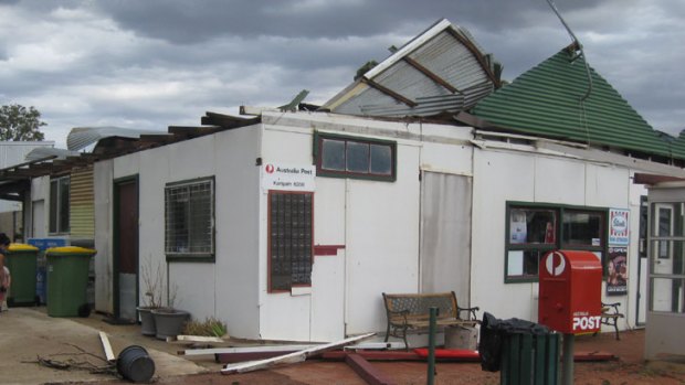 The community general store was hit by the storm.