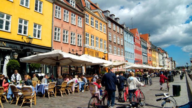 Pedal perfection: Copenhagen is a city of 'green copper spires and bicycles'.