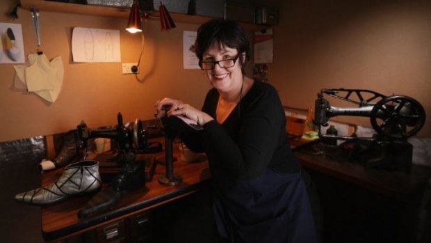 Bespoke shoemaker Betty Ennis in her studio.