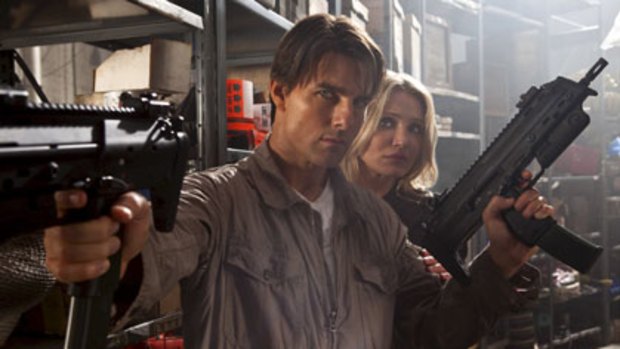 Armed and dangerously unfunny ... Tom Cruise sticks to his guns and high-speed toys, leaving the witty banter and sexual chemistry to his co-star, Cameron Diaz.