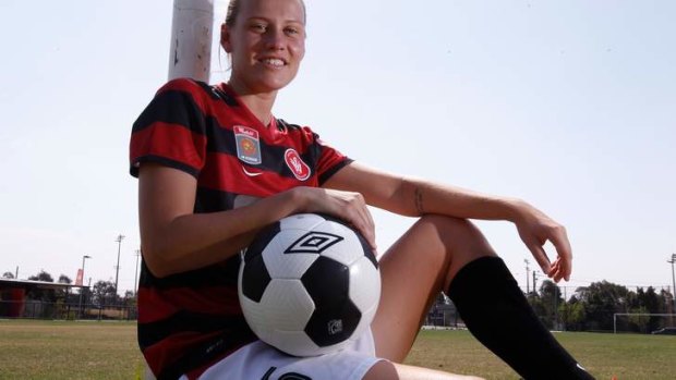 Excited: Recruit Emily Van Egmond is keen to see the famously vocal Western Sydney red and black bloc in action.