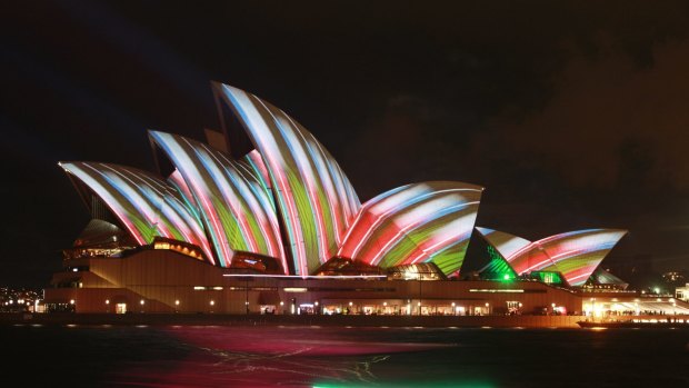 Vivid 2013 - the Sydney Opera House all lit up.