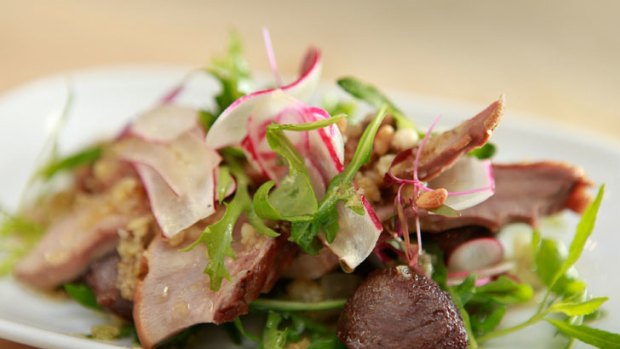 The lamb tongue dish from the Botanical restaurant in South Yarra.